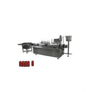 Gamay nga botelya sa mga patulo sa mata, makina nga pagpuno sa polish ug machine capping